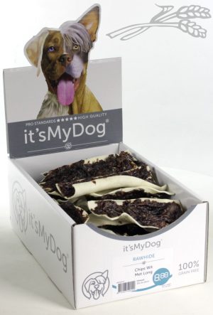 it's My Dog Rawhide Chips Wit Met Long per showdoos van 25 stuks