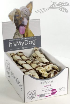 it's My Dog Rawhide Retriever Stick Wit Met Long per showdoos van 30 stuks