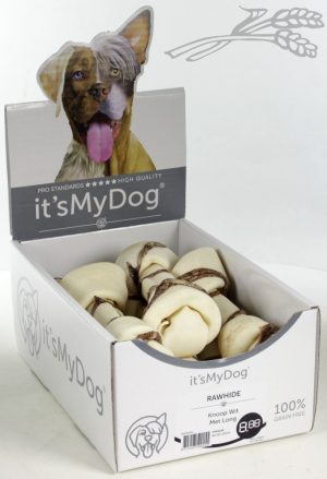 it's My Dog Rawhide Knoop Wit Met Long per showdoos van 6 stuks