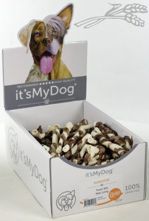 it's My Dog Rawhide Twist Wit Met Long per showdoos van 125 stuks