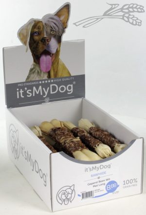 it's My Dog Rawhide Geperst Been Wit Met Long per showdoos van 12 stuks