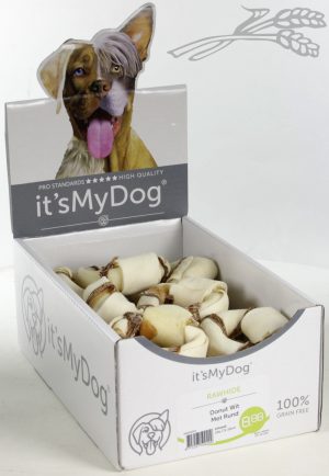 it's My Dog Rawhide Donut Wit Met Rund per showdoos van 20 stuks