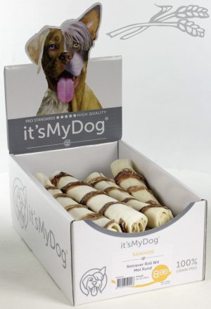 it's My Dog Rawhide Retriever Roll Wit Met Rund per showdoos van 12 stuks