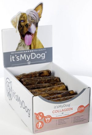 it's My Dog Collageen rol met kip + runderlong 15cm doos van 27